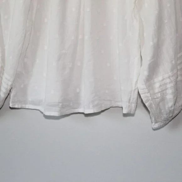 Cleobella Anthropologie Antonia Button Peasant Blouse White Boho Small H13419 - Picture 9 of 11